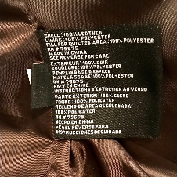 Brown Leather Moto Jacket - Picture 2 of 2